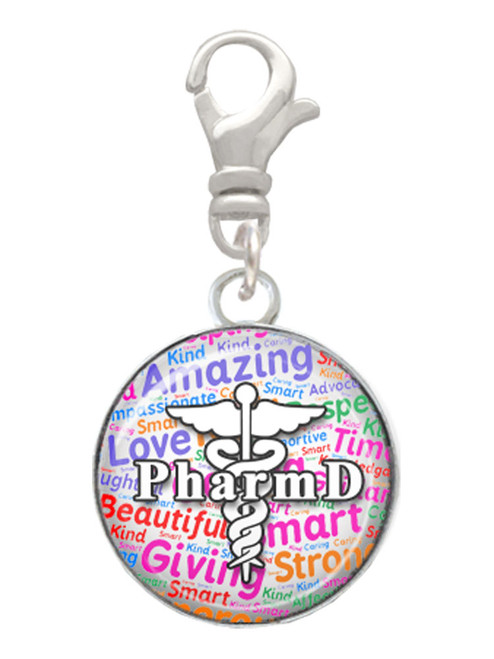 Domed Multi Color PharmD Clip On Charm