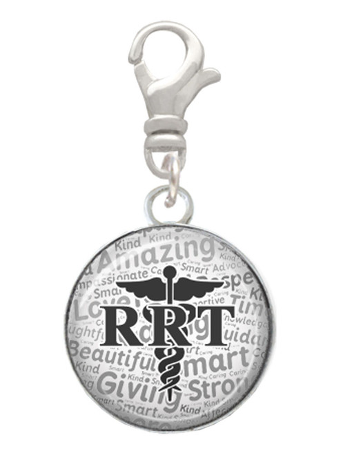 Domed Black RRT Clip On Charm