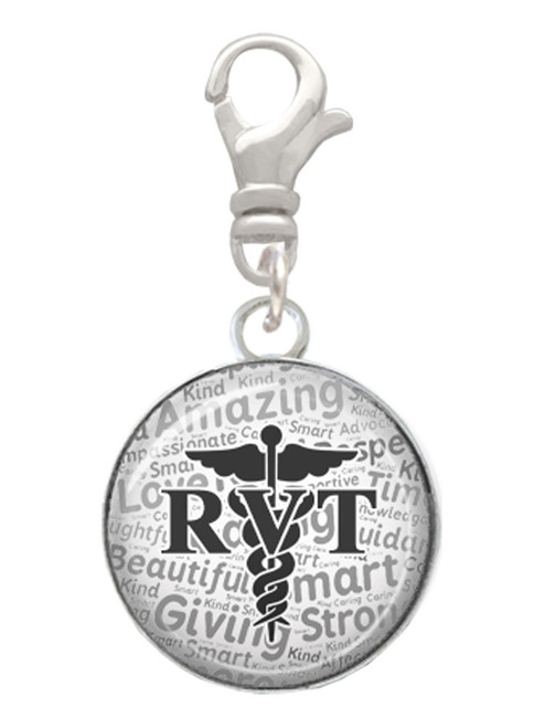 Domed Black RVT Clip On Charm