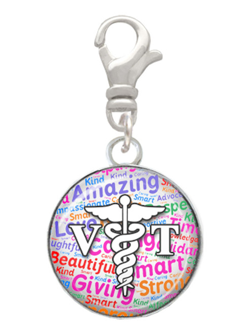 Domed Multi Color VT Clip On Charm