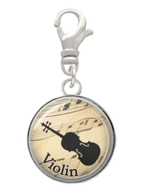 Domed Music - Violin Clip On Charm