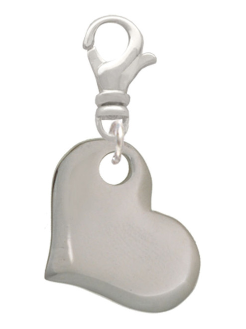 Stainless Steel Heart Clip On Charm