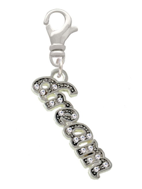 Script ''Dream'' with Clear Crystals Clip On Charm