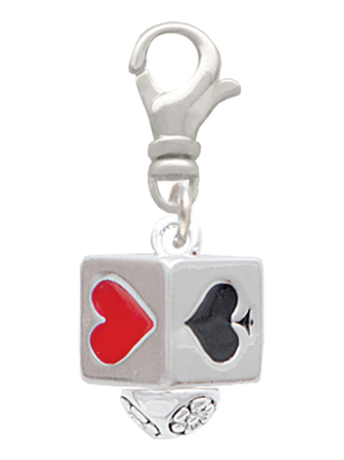 Card Suits Square Spinner Clip On Charm