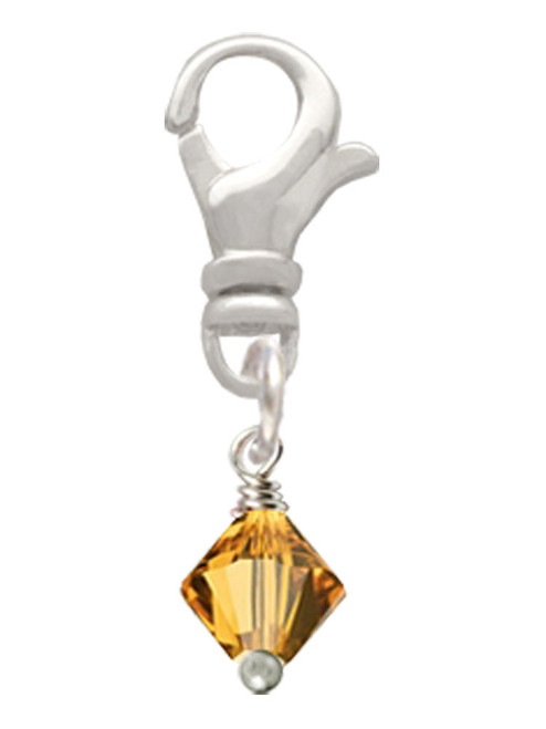 November - Yellow - 6mm Crystal Bicone Clip On Charm