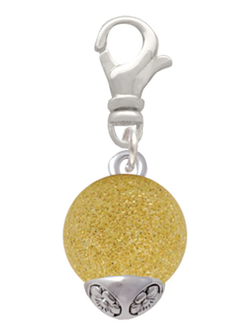 12mm Stardust Round Gold Tone Spinner Clip On Charm