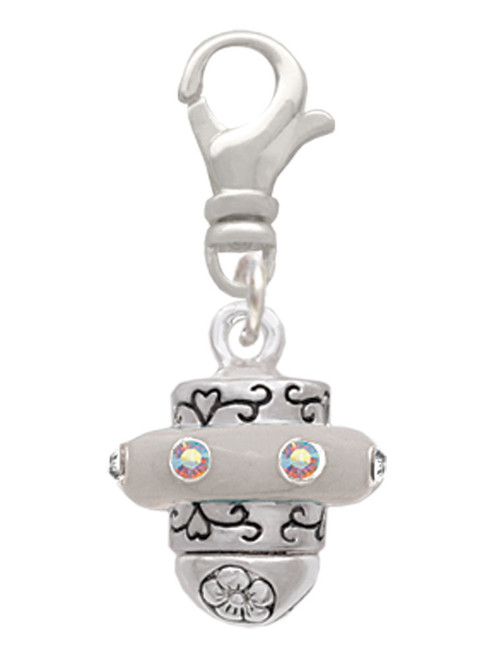 Crystal Spinner Clip On Charm