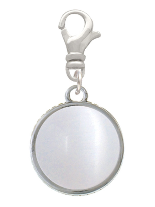 Round - Imitation Cat's Eye - White - Clip On Charm