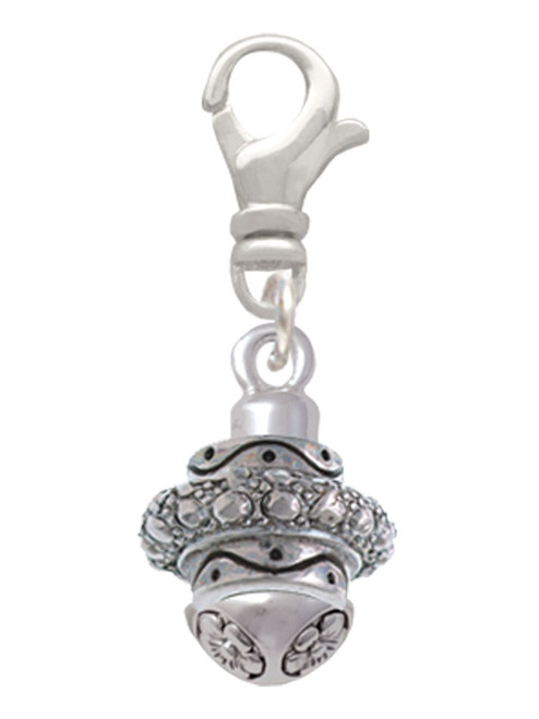 Silver Tone Center Spacer Spinner Clip On Charm