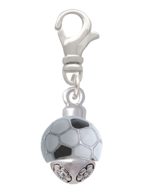 3-D Enamel Soccerball Spinner Clip On Charm
