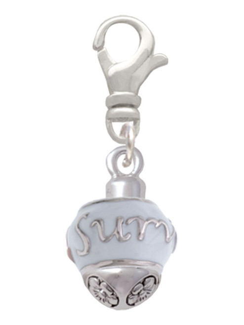 Survivor with Pink Ribbon on White Spinners Clip On Charm