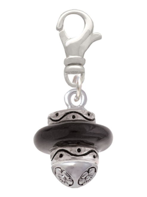 Black Center Spinner Clip On Charm