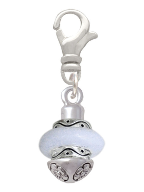 White Center Spinner Clip On Charm