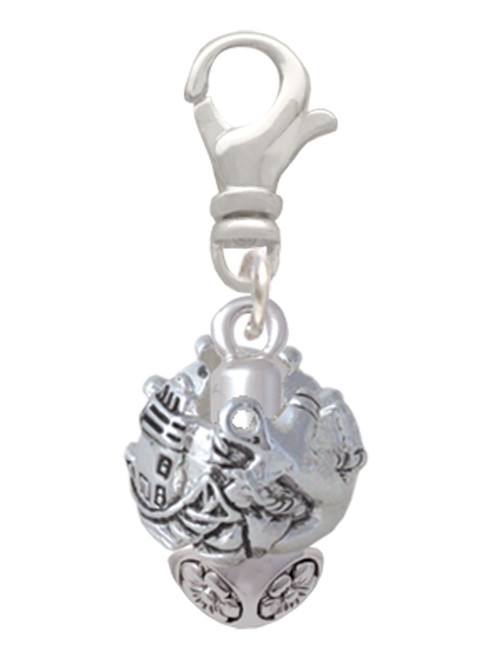 Lighthouse, Ship Wheel, Anchor Spinner Clip On Charm