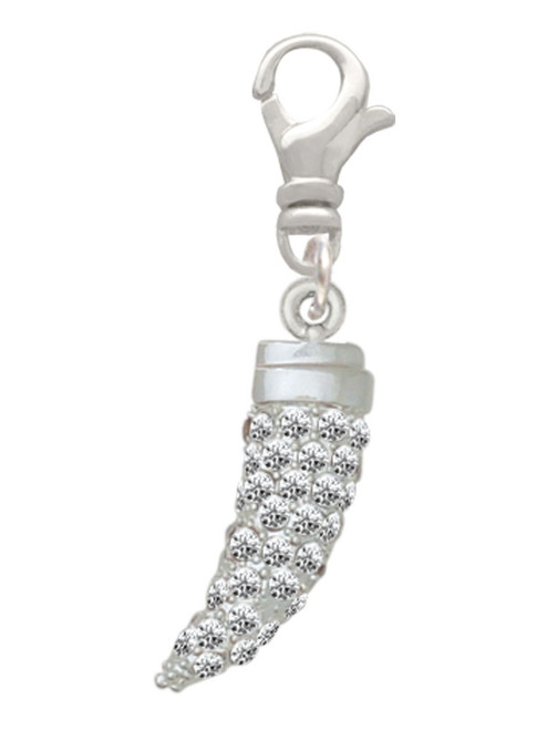 Large Crystal Sabre Tooth Clip On Charm