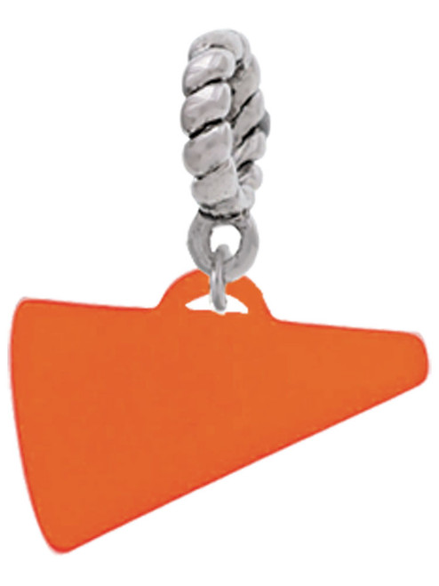 Acrylic 3/4" Orange Megaphone Rope Charm Bead Dangle