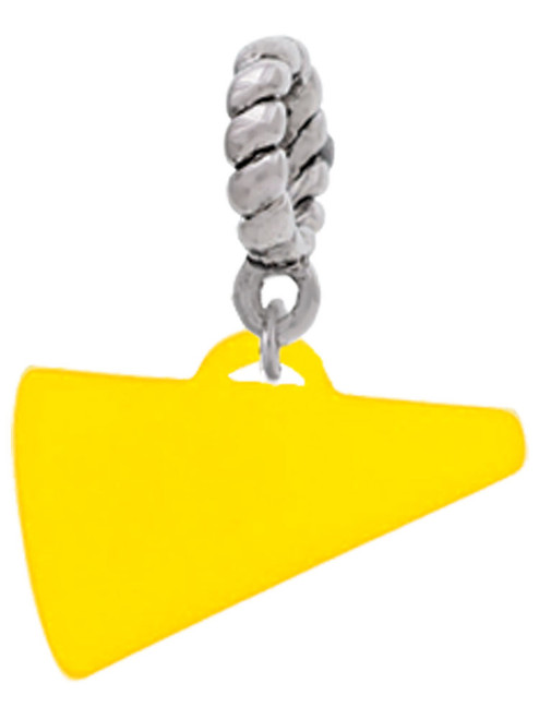 Acrylic 3/4" Yellow Megaphone Rope Charm Bead Dangle