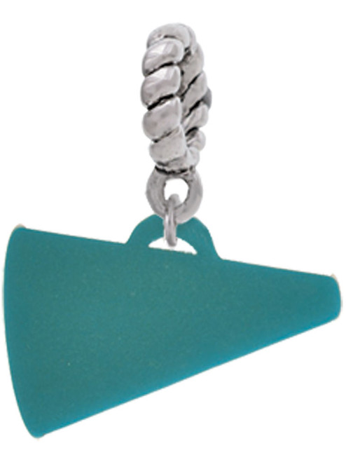 Acrylic 3/4" Teal Megaphone Rope Charm Bead Dangle