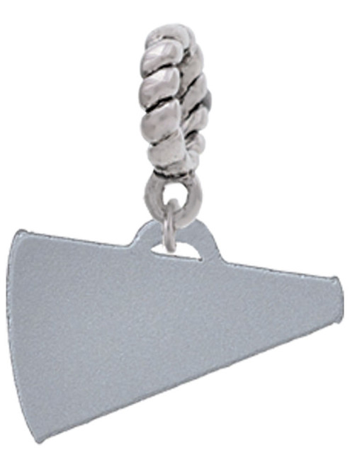 Acrylic 3/4" Silver Tone Megaphone Rope Charm Bead Dangle