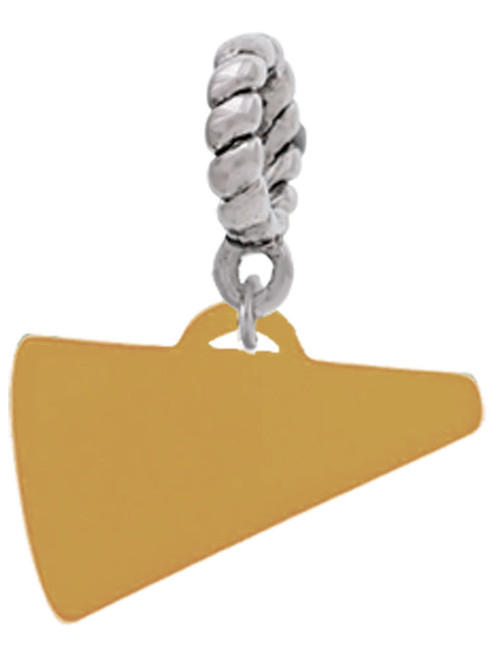 Acrylic 3/4" Gold Tone Megaphone Rope Charm Bead Dangle