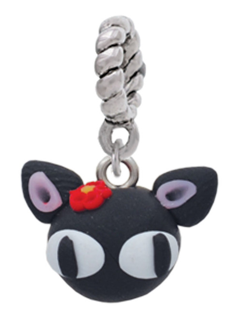 Fimo Clay Cute Kitty Rope Charm Bead Dangle