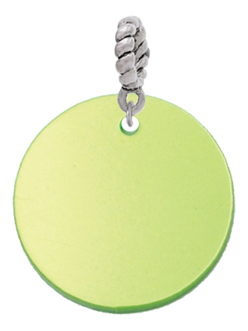Acrylic 1" Disc Lime Green Imitation Pearl Rope Charm Bead Dangle