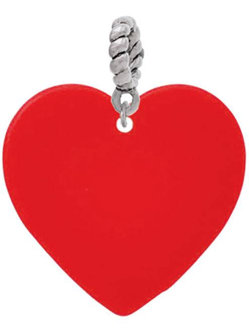 Acrylic 1" Red Heart Rope Charm Bead Dangle