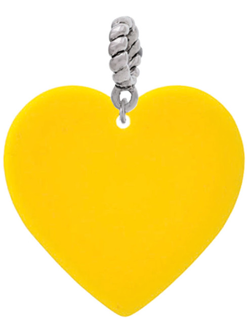 Acrylic 1" Yellow Heart Rope Charm Bead Dangle
