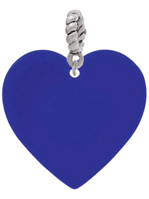 Acrylic 1" Royal Blue Heart Rope Charm Bead Dangle