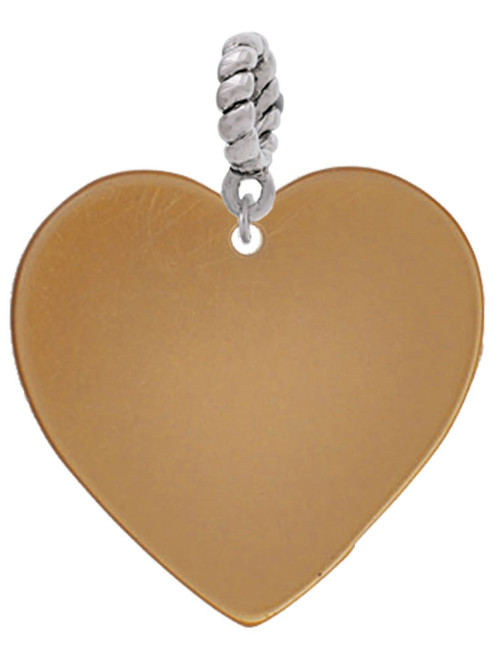 Acrylic 1" Gold Tone Heart Rope Charm Bead Dangle