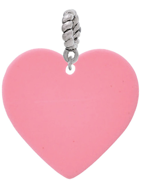 Acrylic 1" Pink Heart Rope Charm Bead Dangle