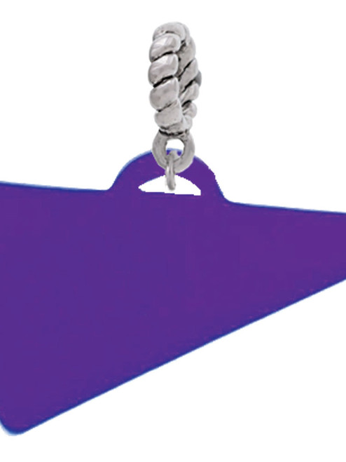Acrylic 1.25" Purple Megaphone Rope Charm Bead Dangle
