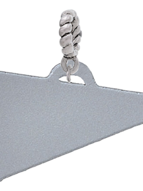 Acrylic 1.25" Silver Tone Megaphone Rope Charm Bead Dangle