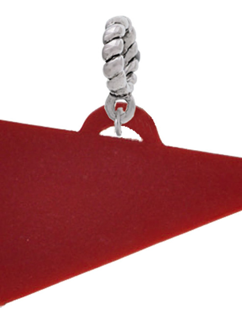 Acrylic 1.25" Maroon Megaphone Rope Charm Bead Dangle