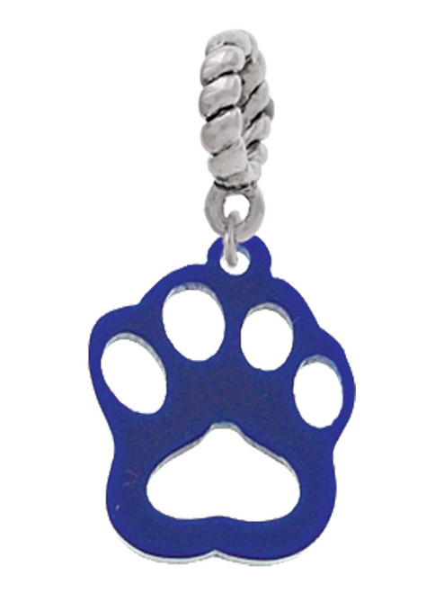 Acrylic Small Paw Navy Blue Rope Charm Bead Dangle