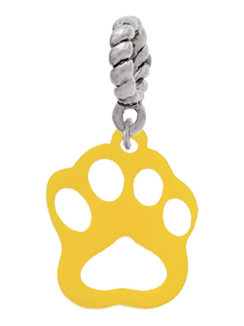 Acrylic Small Paw Yellow Rope Charm Bead Dangle