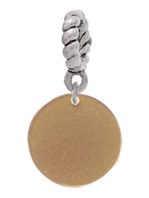 Acrylic 1/2" Disc Gold Tone Rope Charm Bead Dangle
