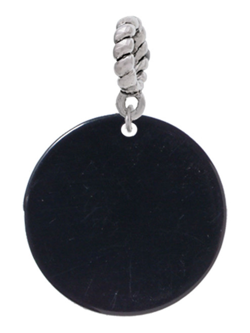 Acrylic 7/8" Disc Black Rope Charm Bead Dangle