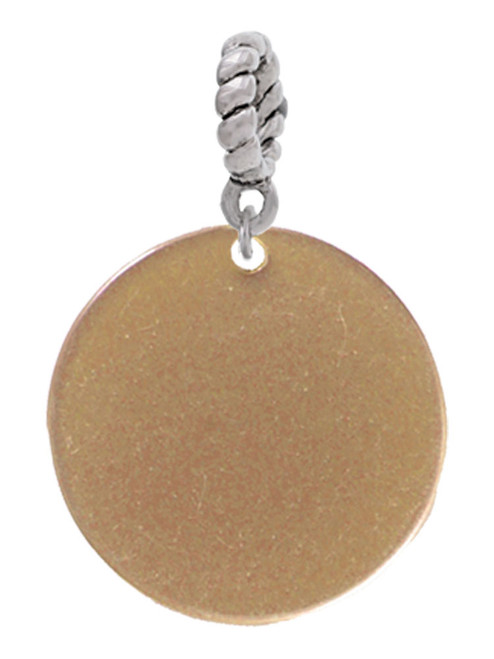 Acrylic 7/8" Disc Gold Tone Rope Charm Bead Dangle