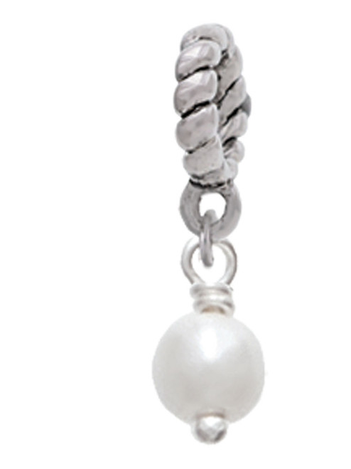 6mm Glass Imitation Pearl Bead Drop Rope Charm Bead Dangle