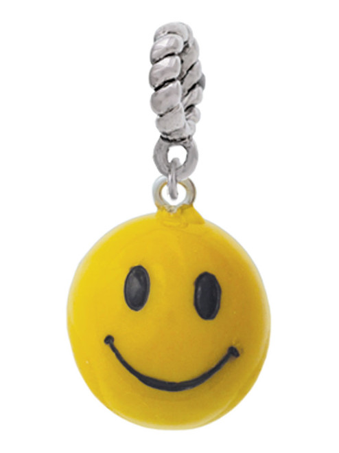 Resin Large 3-D Happy Face Rope Charm Bead Dangle