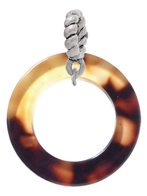 Acrylic 7/8" Ring Mixed Brown and Yellow Rope Charm Bead Dangle