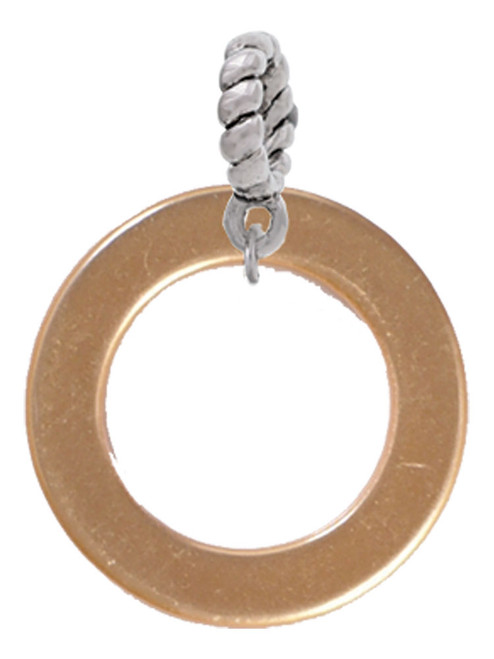 Acrylic 7/8" Ring Gold Tone Rope Charm Bead Dangle