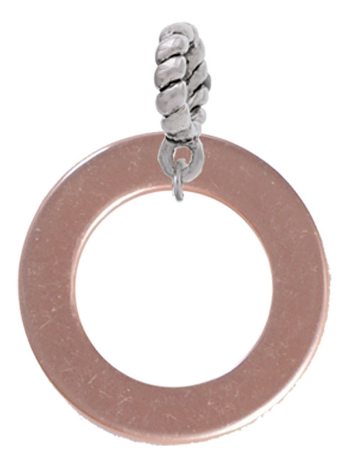 Acrylic 7/8" Ring Rose Gold Tone Rope Charm Bead Dangle