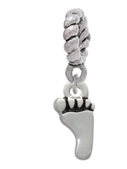 Small Bare Feet Rope Charm Bead Dangle