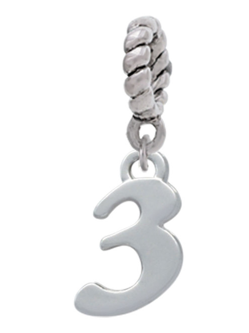 Number - 3 - Rope Charm Bead Dangle