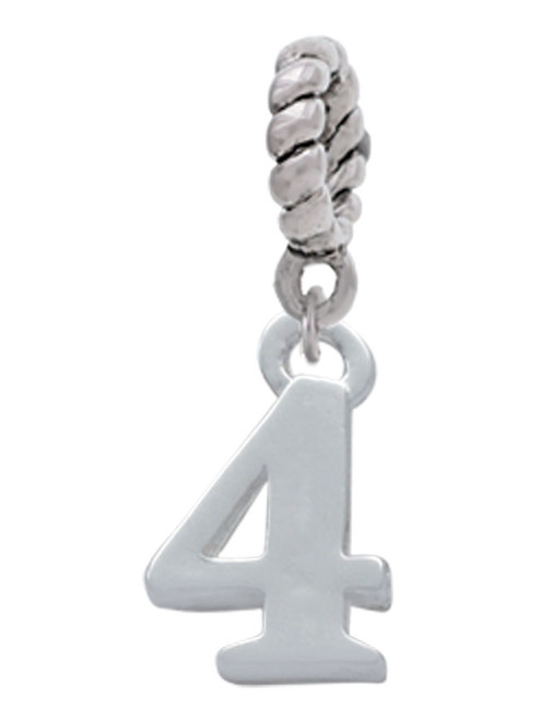 Number - 4 - Rope Charm Bead Dangle