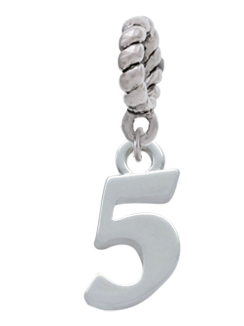 Number - 5 - Rope Charm Bead Dangle