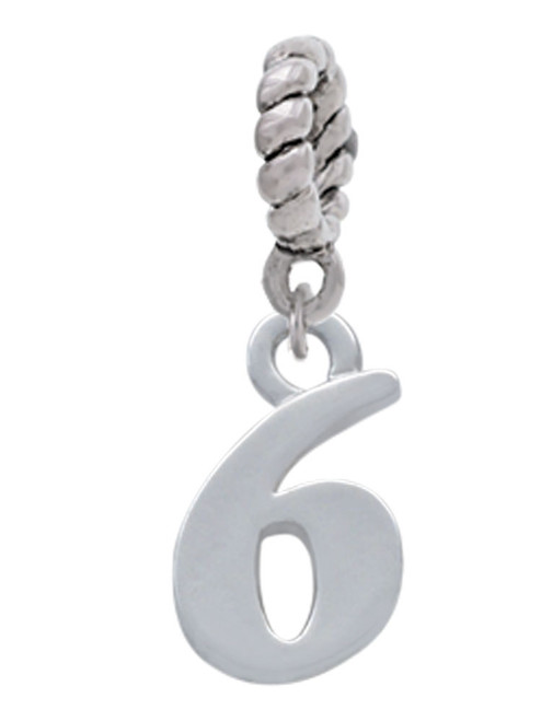 Number - 6 - Rope Charm Bead Dangle