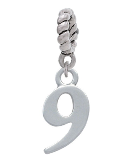 Number - 9 - Rope Charm Bead Dangle